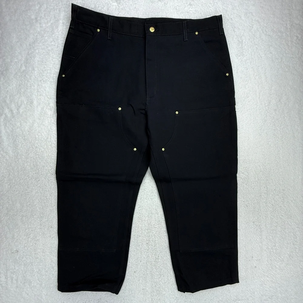 Carhartt B01 BLK Double Front Work Dungaree Pants Black 40x28 USA NWT - Picture 6 of 11